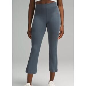 LULULEMON Ribbed Softstreme Zip-Leg High-Rise Cropped Pant 25" Iron Blue Size 4